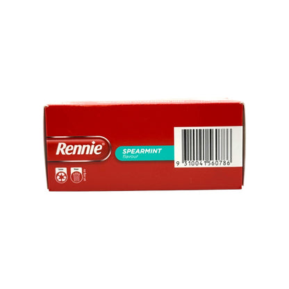 Rennie Spearmint Chewable Tablets barcode and product details
