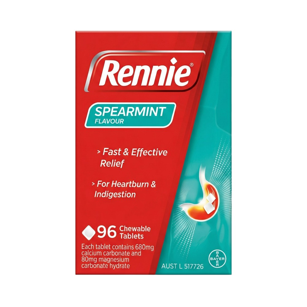 Rennie Spearmint 96 Chewable Tablets 