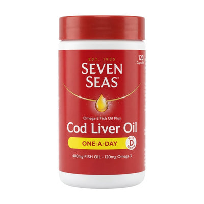 Seven Seas Cod Liver Oil Plus One-A-Day 120 Capsules