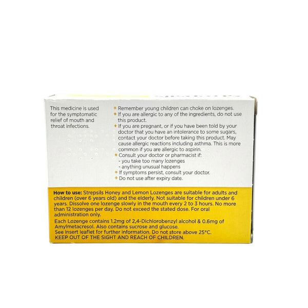 Strepsils Honey & Lemon 36 directions and ingredients