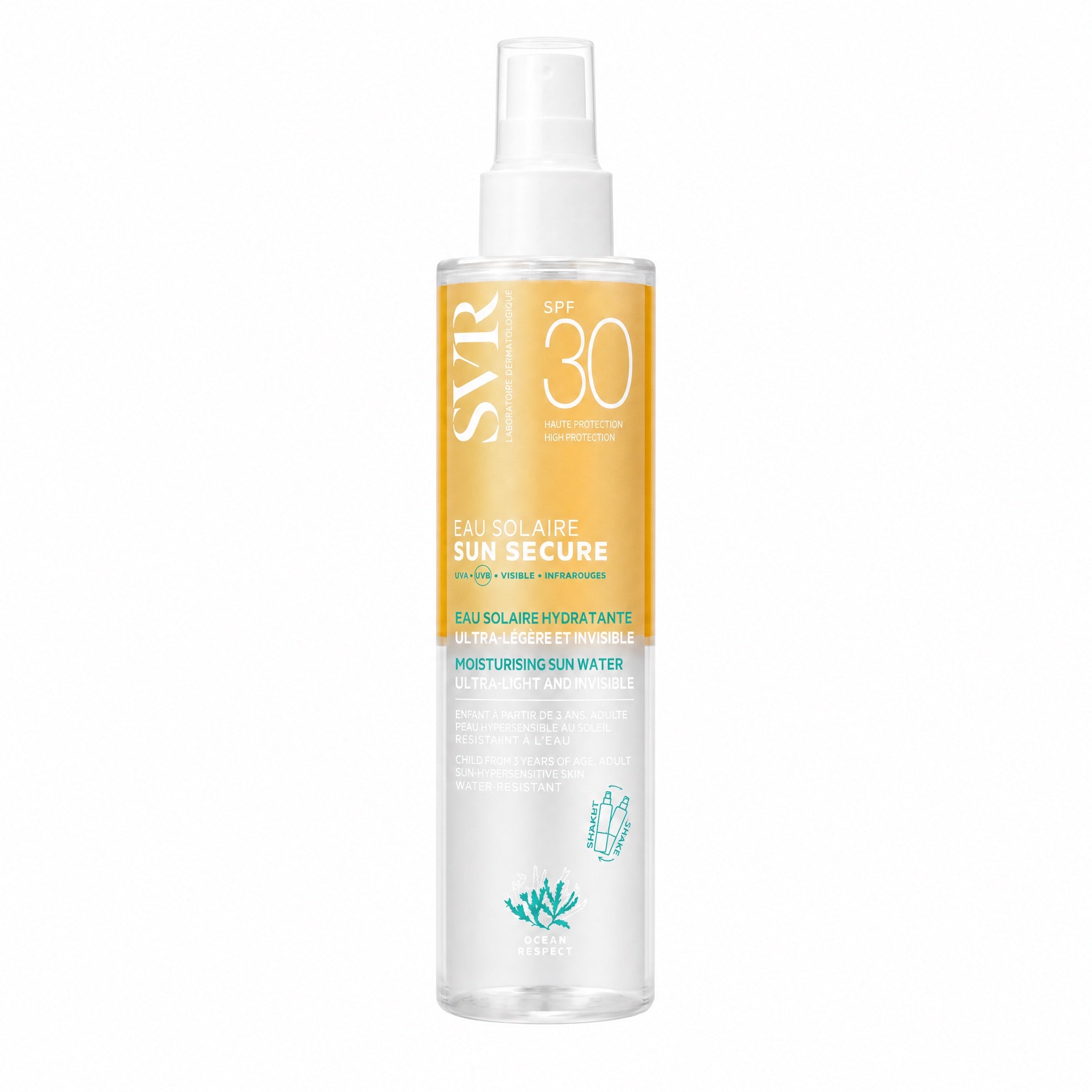 SVR Sun Secure Moisturising Sun Water SPF30 200ml – Front View