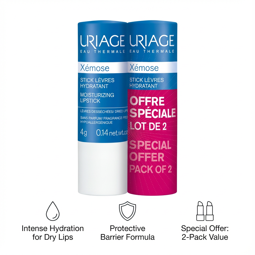 Uriage Xémose Moisturizing Lip Stick Duo – Special Offer 2 Pack