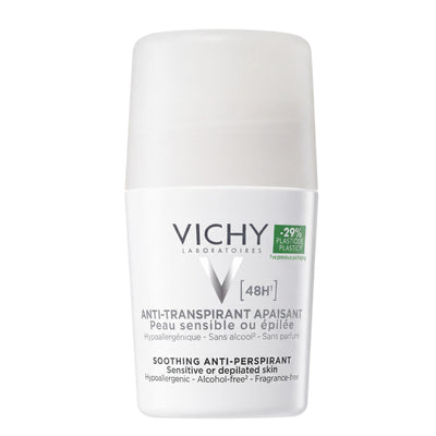 Vichy 48H Soothing Anti-Perspirant Roll-On for Sensitive or Depilated Skin 50ml