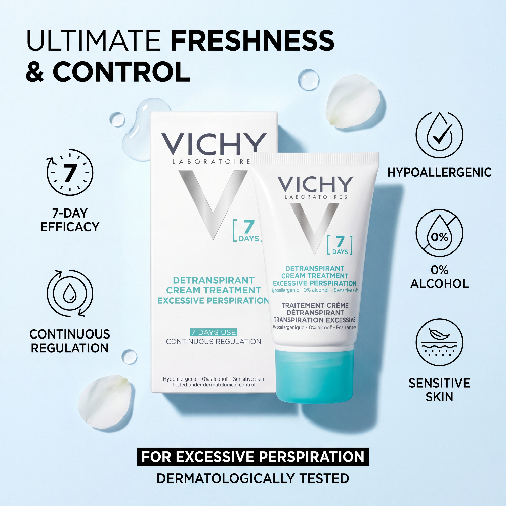 Vichy 7 Days Detranspirant Cream Treatment 30ml – Benefits
