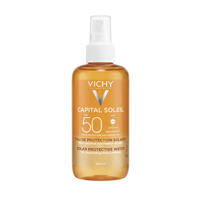 Vichy Capital Soleil Solar Protective Water SPF50 Tan Illuminating Beta-Carotene 200ml