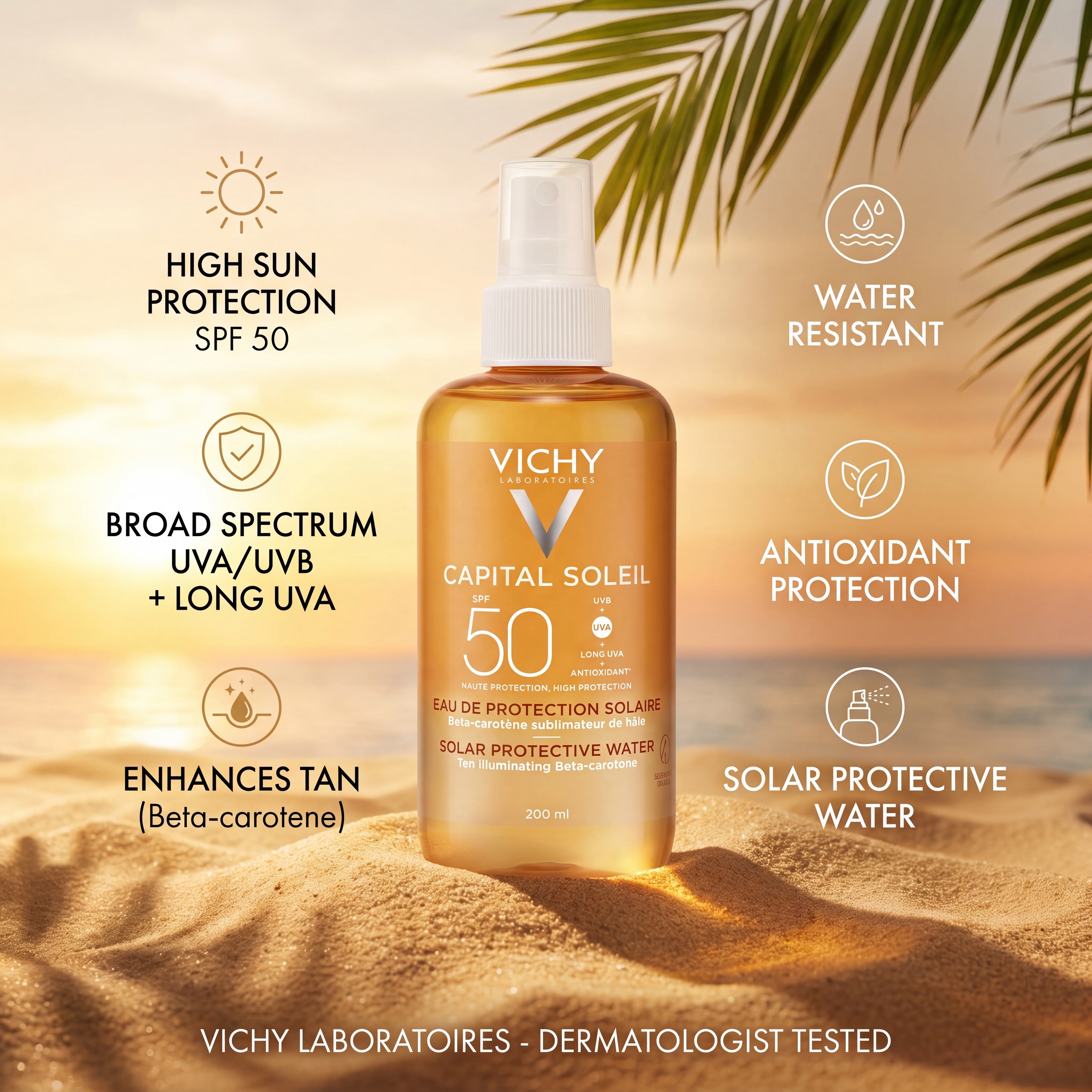 Vichy Capital Soleil Solar Protective Water SPF50 – Benefits