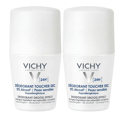 Vichy Deodorant Dry Effect Roll-On 24H Sensitive Skin Twin Pack 2x50ml