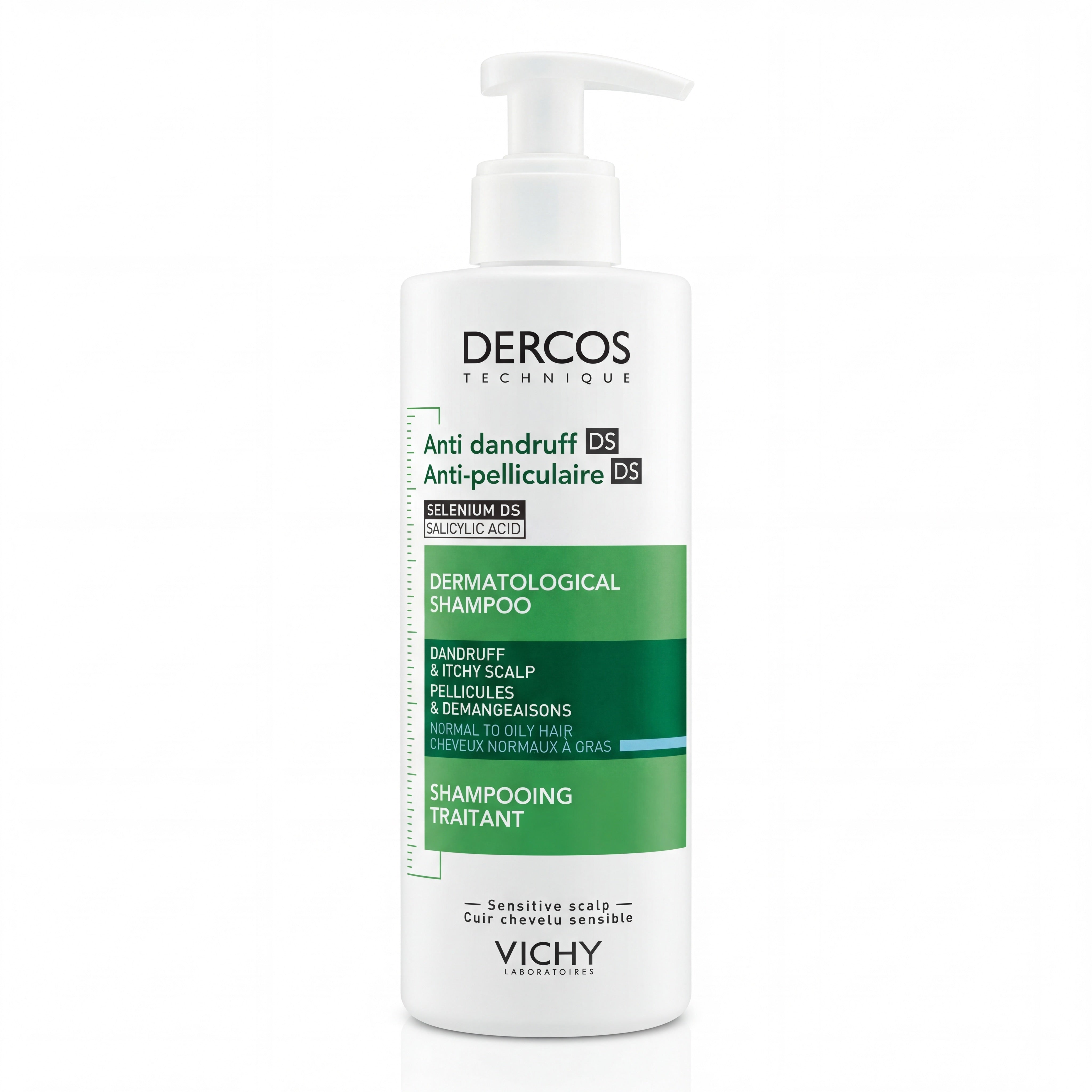 Vichy Dercos Technique Anti-Dandruff DS Dermatological Shampoo 390ml Front View