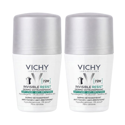 Vichy Invisible Resist 72H Roll-On Sensitive Skin 2 Pack 50ml x2
