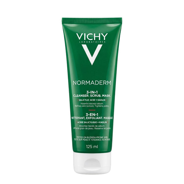 Vichy Normaderm 3-in-1 Cleanser Scrub Mask 125 ml – Front