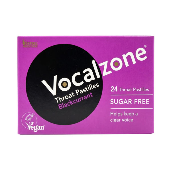 Vocalzone Throat Pastilles Blackcurrant – Front