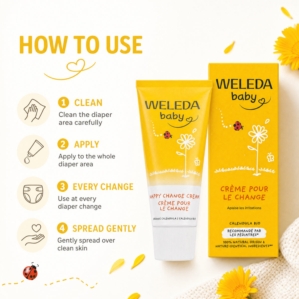 Weleda Baby Calendula Nappy Change Cream 75ml – How to Use